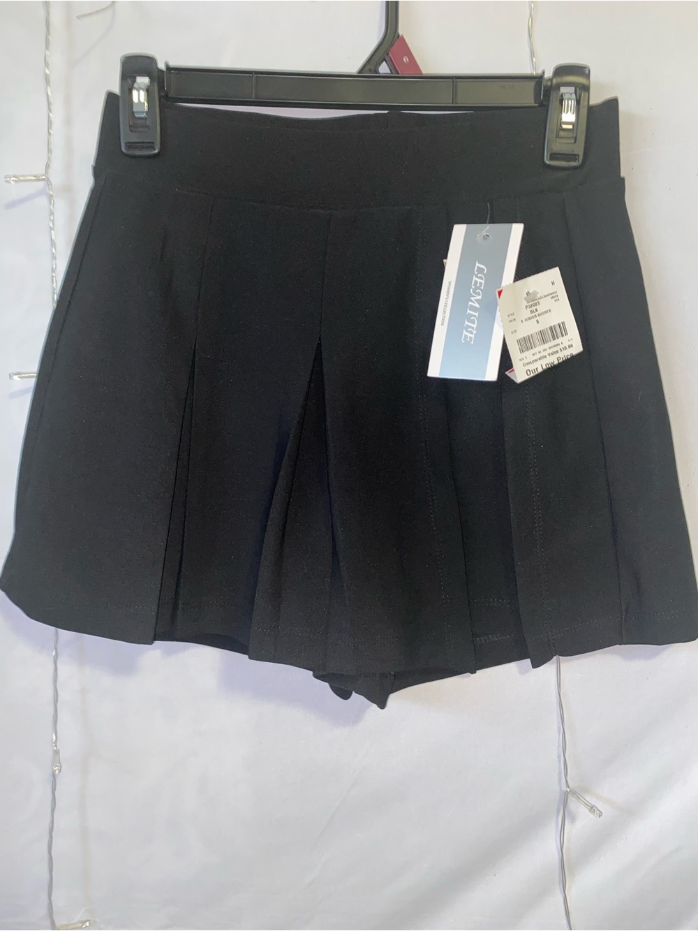 Women's Black Pleated Skort Shorts